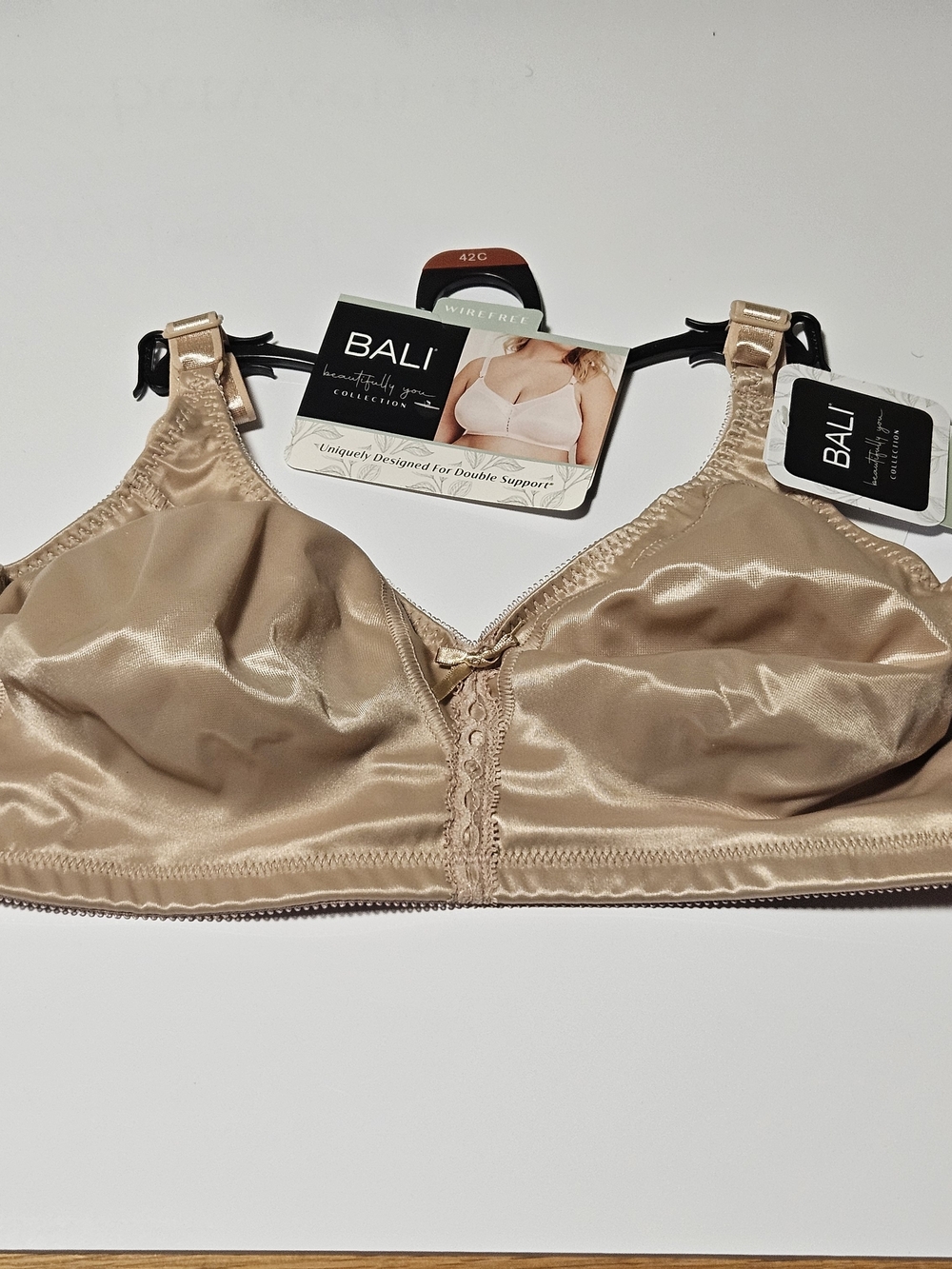 Bali 42C Nude Double Support Wire Free Everyday Comfort Bra NWT